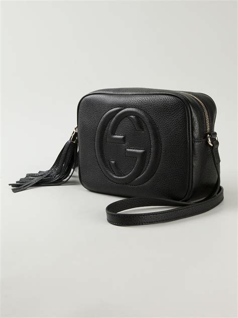 gucci black leather cross body|Gucci black leather crossbody bag.